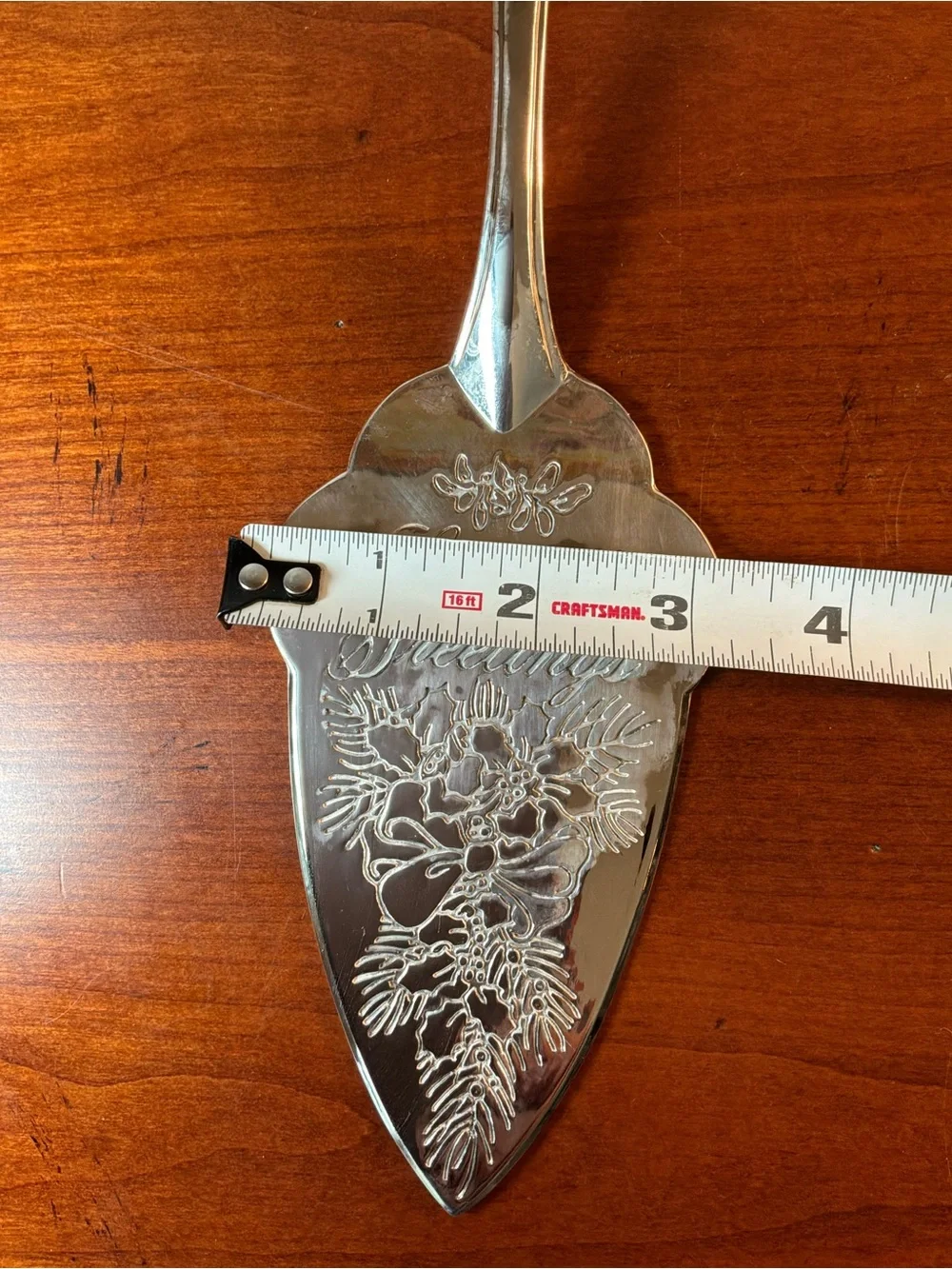 2 Avon Silver plated Holiday Pie Servers - Floral Engraved Set